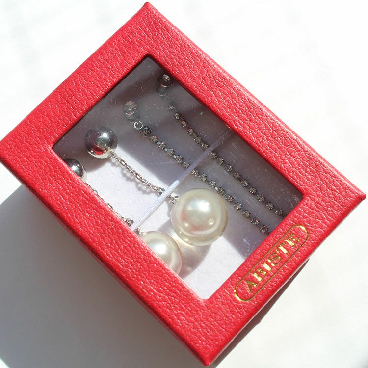 ZSiSKA】≪FLOATING PEARLS≫レジンロングピアス＆ラインストーン