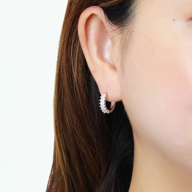 Exclusive》エクセレントカットキュービックジルコニアフープピアス