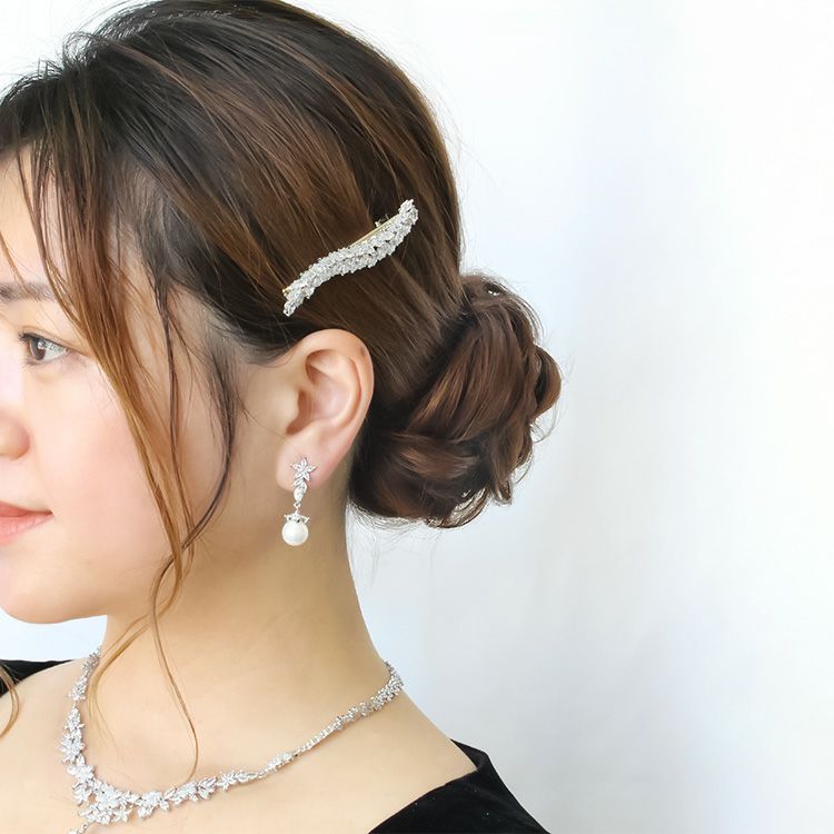 キュービックジルコニアビジューヘアクリップ詳細情報｜アクセサリー