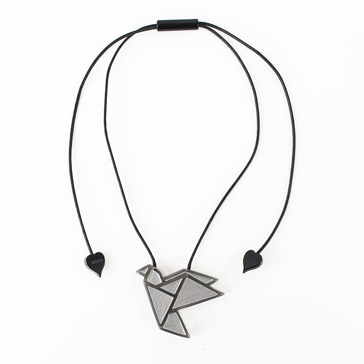 ZSiSKA】≪ORIGAMI≫バードモチーフレジンフリーレングスネックレス