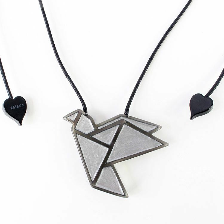 ZSiSKA】≪ORIGAMI≫バードモチーフレジンフリーレングスネックレス
