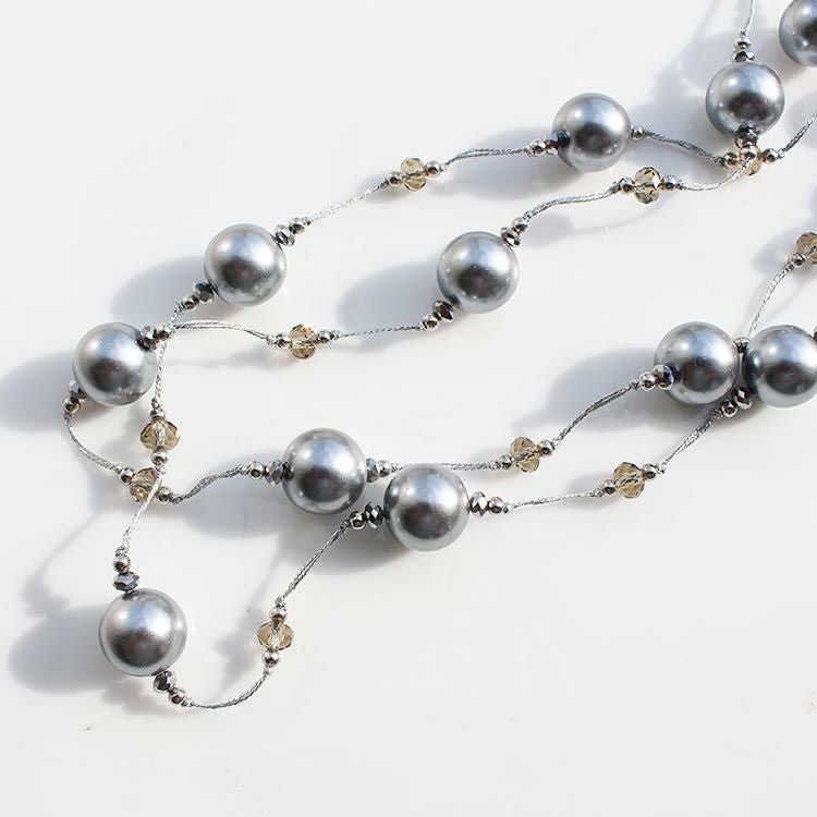 13mm玉ガラスパールデザインロングネックレス詳細情報｜アクセサリー