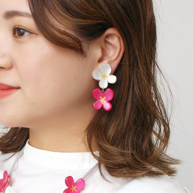 ZSiSKA】≪HANA≫レジンロングイヤリング詳細情報｜アクセサリー