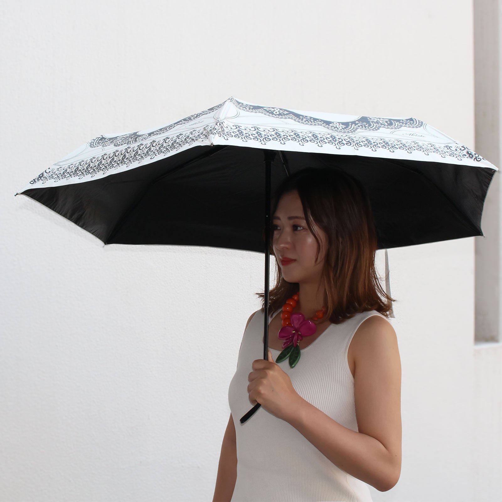 レースプリント晴雨兼用折り畳み傘詳細情報｜アクセサリー・腕時計